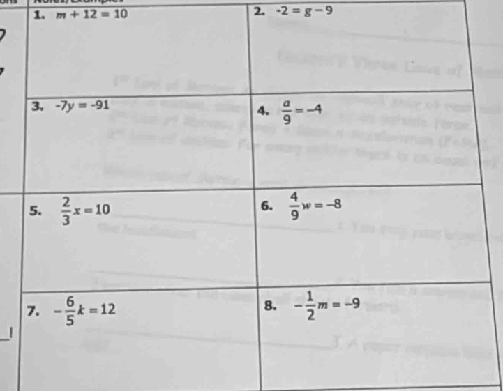 m+12=10
2. -2=g-9