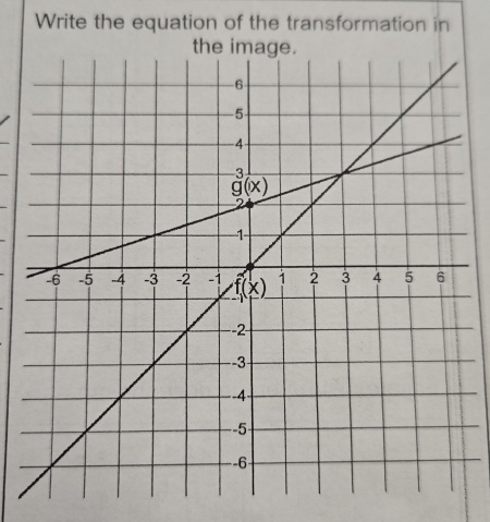 Write the equation of the transformation in