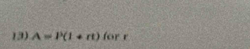 A=P(l+rt) for r