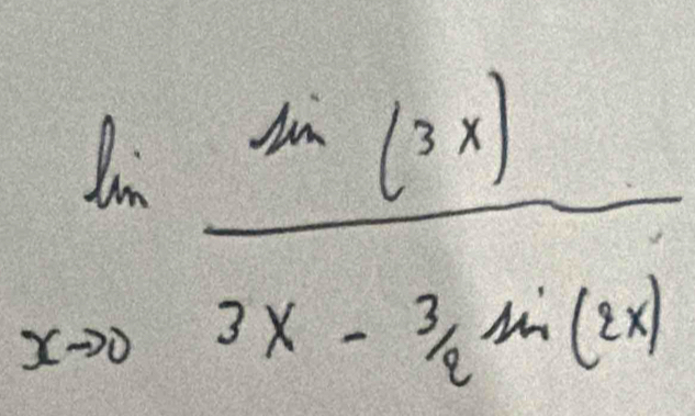 limlimits _xto 0 ln (3x)/3x-3xln (2x) 