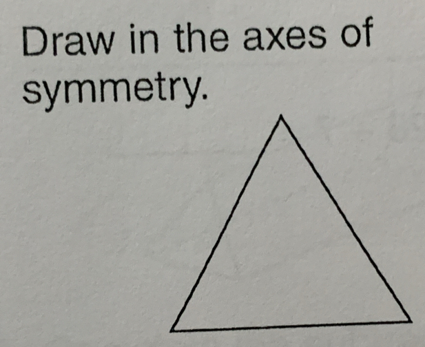 Draw in the axes of 
symmetry.