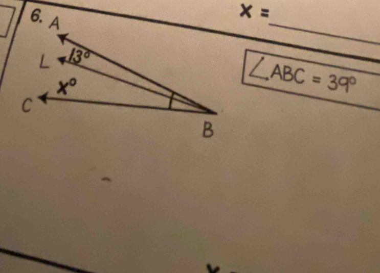 x=
_
∠ ABC=39°