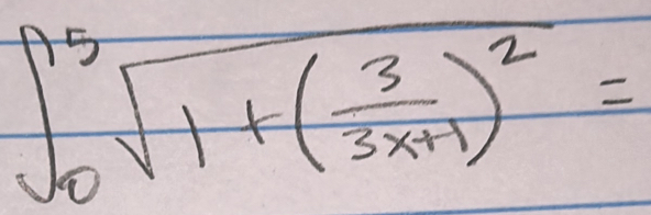 ∈t _0^(5sqrt(1+(frac 3)3x+1))^2=