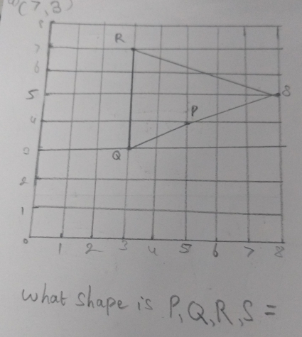 ① 7 3 
what shape is P_1Q, R, S=