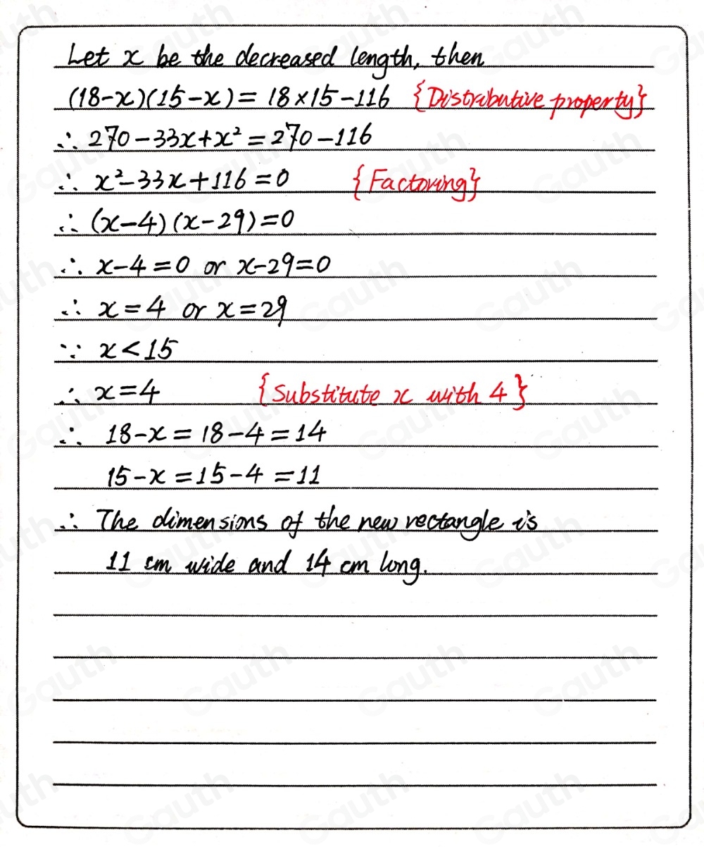 Solved: ) A rectangle is 15 cm wide and 18 cm long. If both dimensions ...
