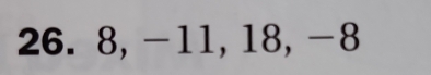 8, -11, 18, -8