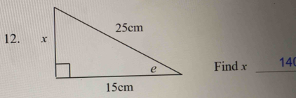 Find x _ 140