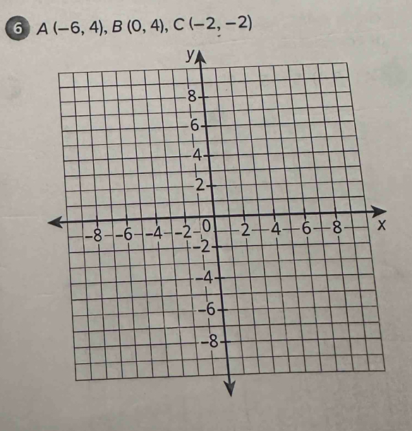 6 A(-6,4), B(0,4), C(-2,-2)