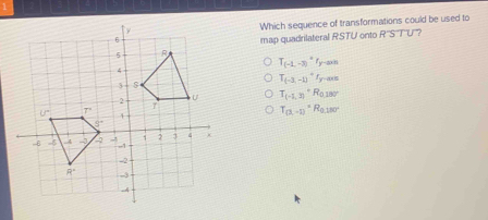 Solved: Which sequence of transformations could be used to map ...