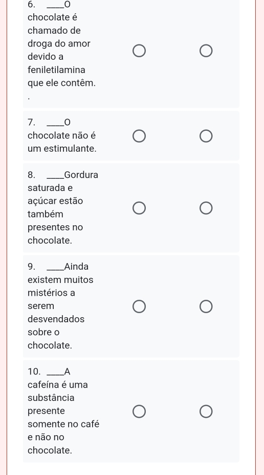 chocolate é