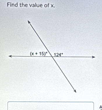 Find the value of x.
A