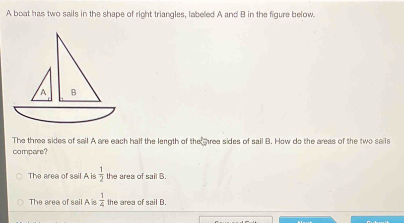 Solved: A boat has two sails in the shape of right triangles, labeled A ...