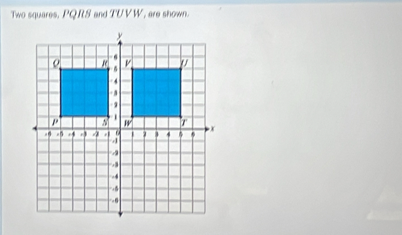 Two squares, PQRS and TUVW, are shown.