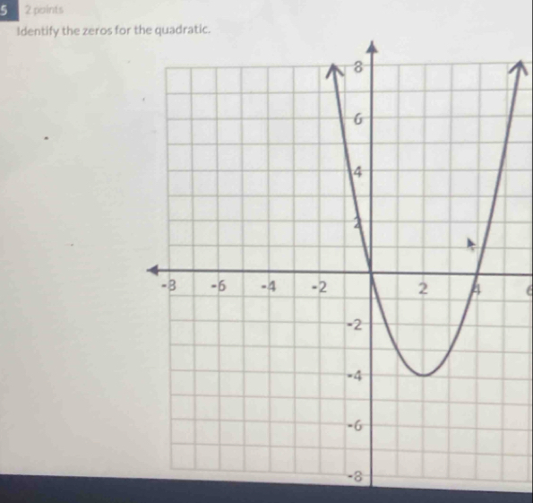 5 2 points 
Identify the zeros for 
(