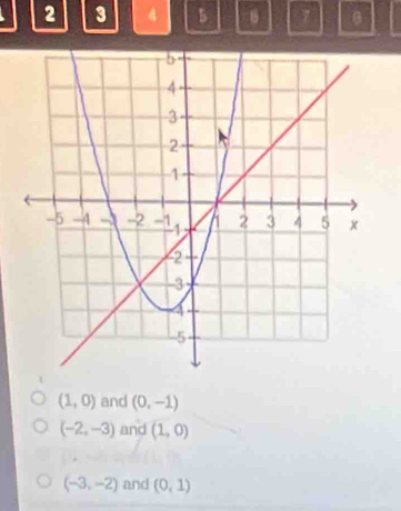 2 3 4 B 6 7 θ
(1,0) and (0,-1)
(-2,-3) and (1,0)
(-3,-2) and (0,1)