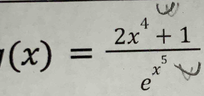 (x)=frac 2x^4+1e^(x^5)-1