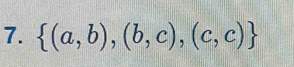  (a,b),(b,c),(c,c)