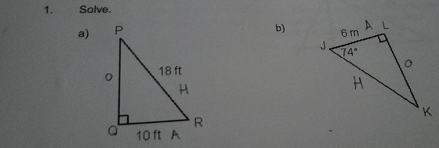 Solve.
a)
b)