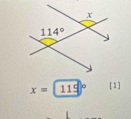 x=115° [1]