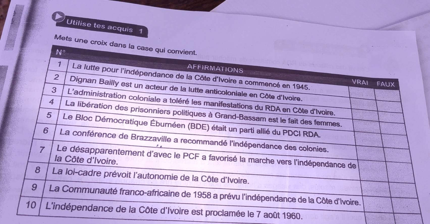 Utilise tes acquis 1
Met
e 7 août 1960.