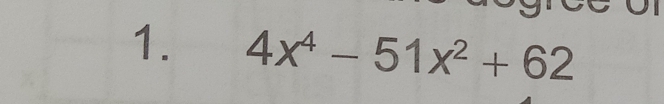 4x^4-51x^2+62