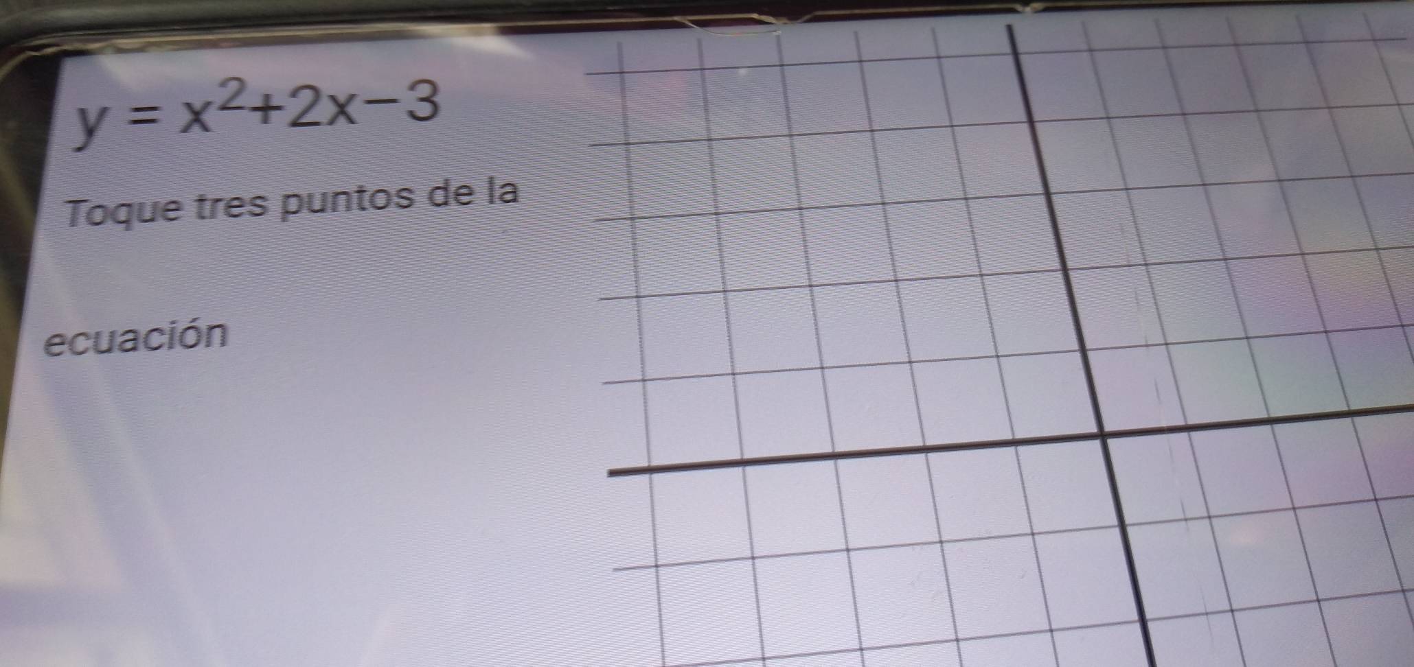 y=x^2+2x-3
Toque tres puntos de la 
ecuación