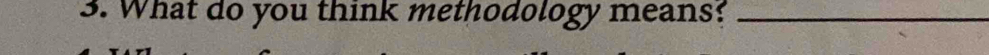 What do you think methodology means?_