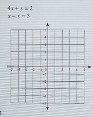 4x+y=2
x-y=3
1.