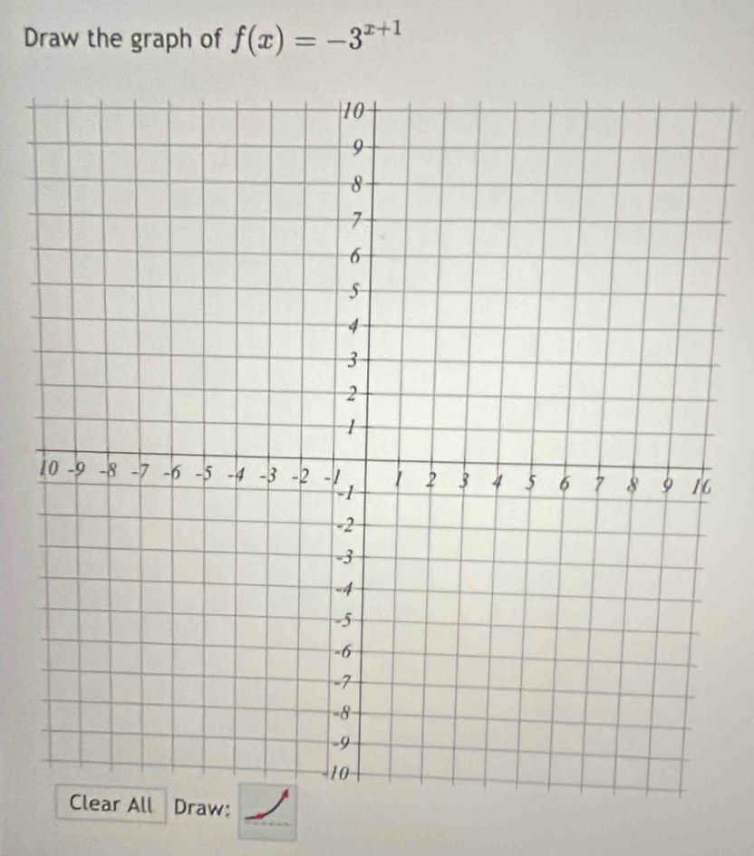 Draw the graph of f(x)=-3^(x+1)
i 
_