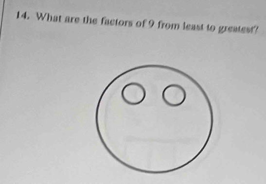 What are the factors of 9 from least to greatest?