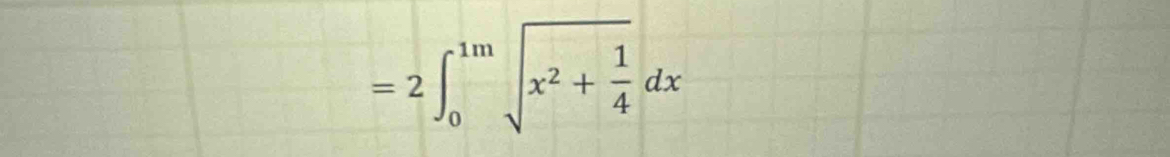 =2∈t _0^((1m)sqrt(x^2)+frac 1)4dx