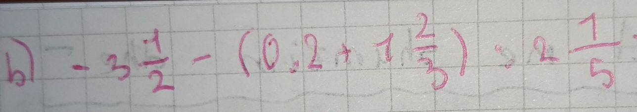 -3 1/2 -(0:2+1 2/3 )=2 1/5 