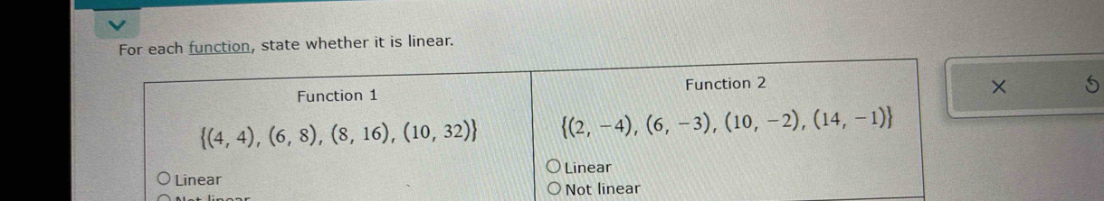 nction, state whether it is linear.
×