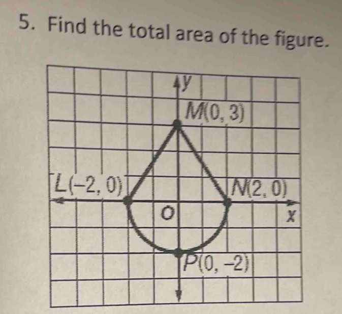 Find the total area of the figure.