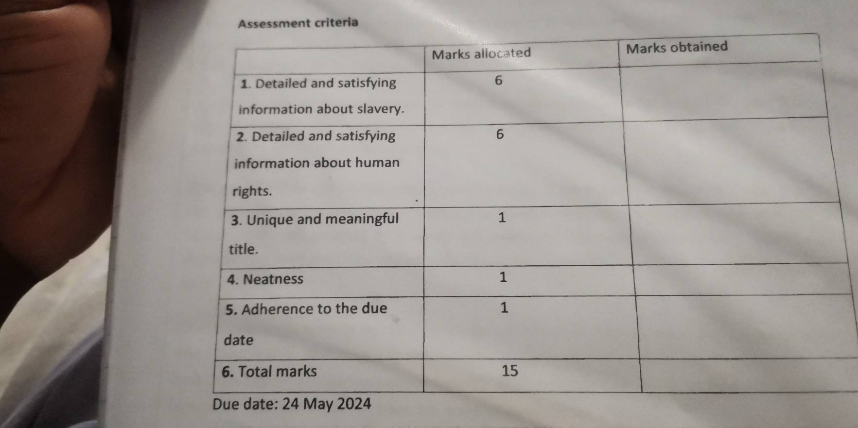 t criteria