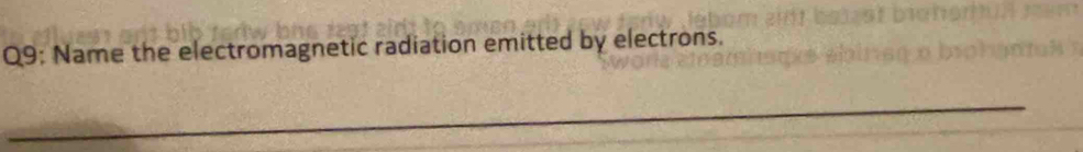 Name the electromagnetic radiation emitted by electrons. 
_