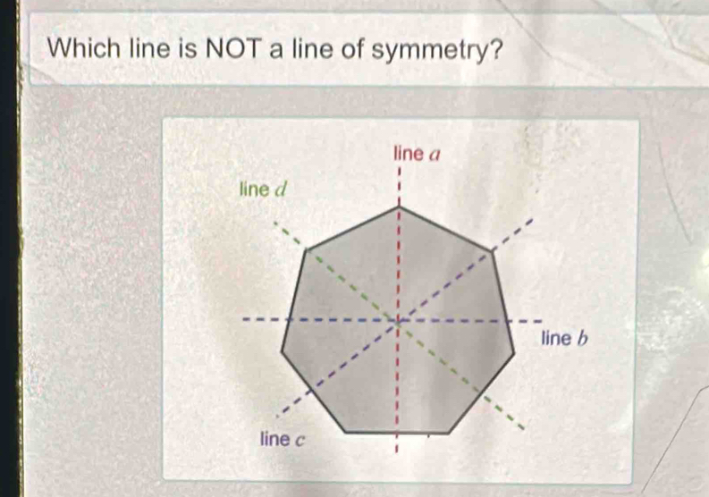 Which line is NOT a line of symmetry?