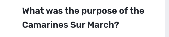 What was the purpose of the 
Camarines Sur March?