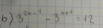 3^(2x-1)-3^(x+1)=12