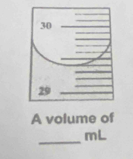 A volume of 
_
mL