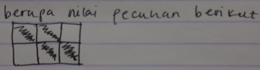 berapa nilai pecuhan betikut