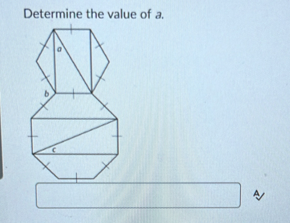 Determine the value of a.
A