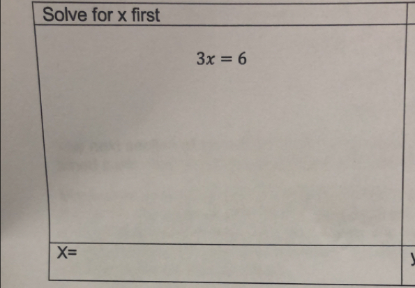 Solve for x first