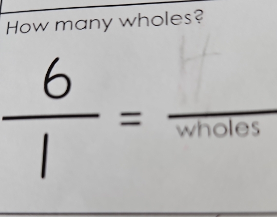 How many wholes?
 6/1 = _