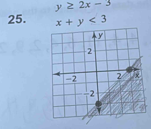 y≥ 2x-3
25. x+y<3</tex>