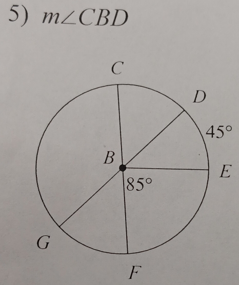 m∠ CBD
F