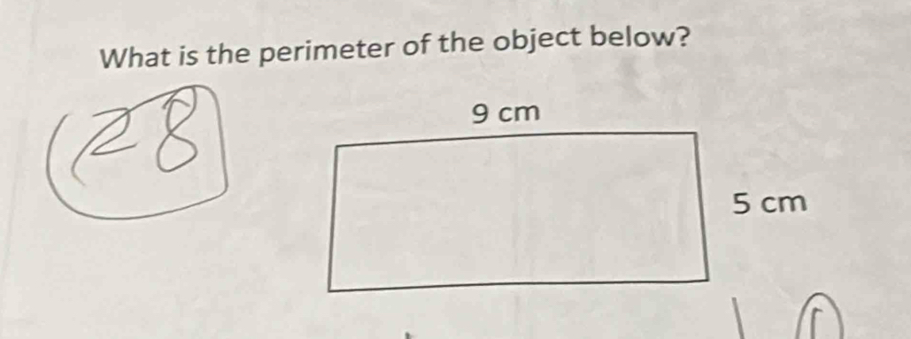 What is the perimeter of the object below?