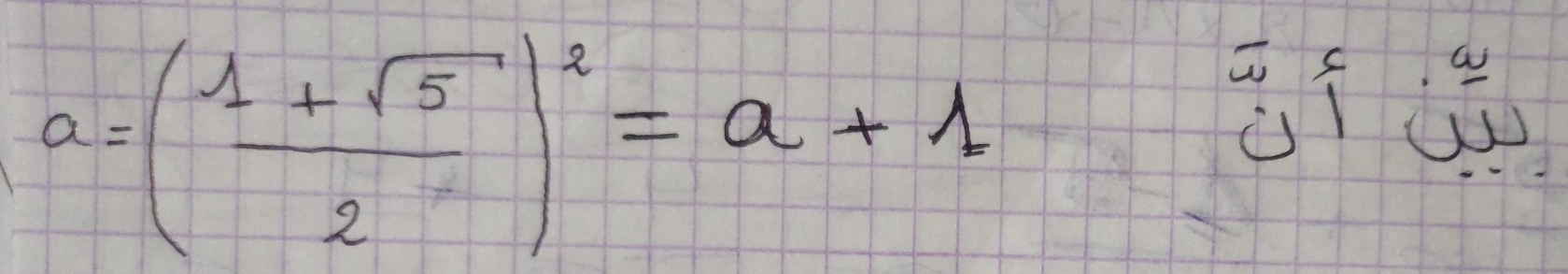 a=( (1+sqrt(5))/2 )^2=a+1