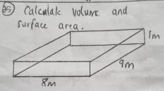 ) Calculatc volume and