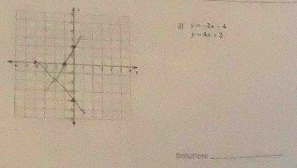 y=-2x-4
y=4x+2
Solution
_